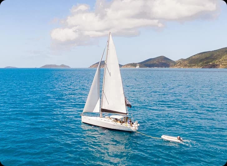 Sailing yacht at sea