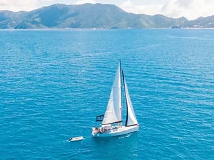 Crew on deck during a sailing lesson
